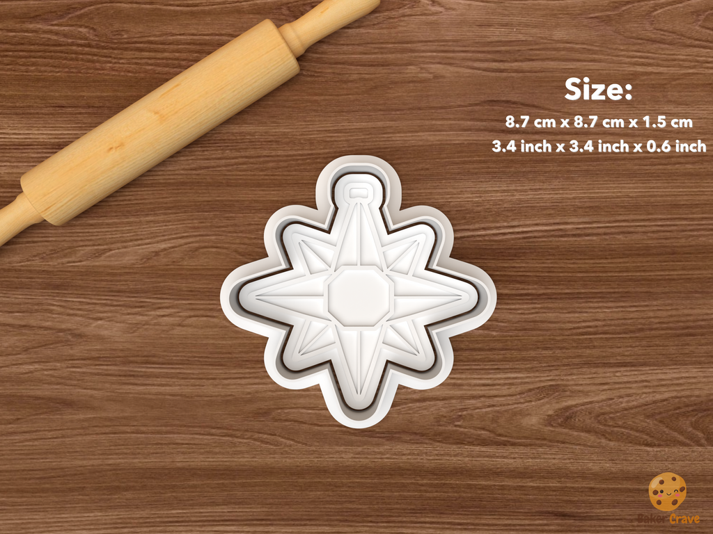 Moravian Star Christmas Cookie Cutter Set STL File - single classic moravian star