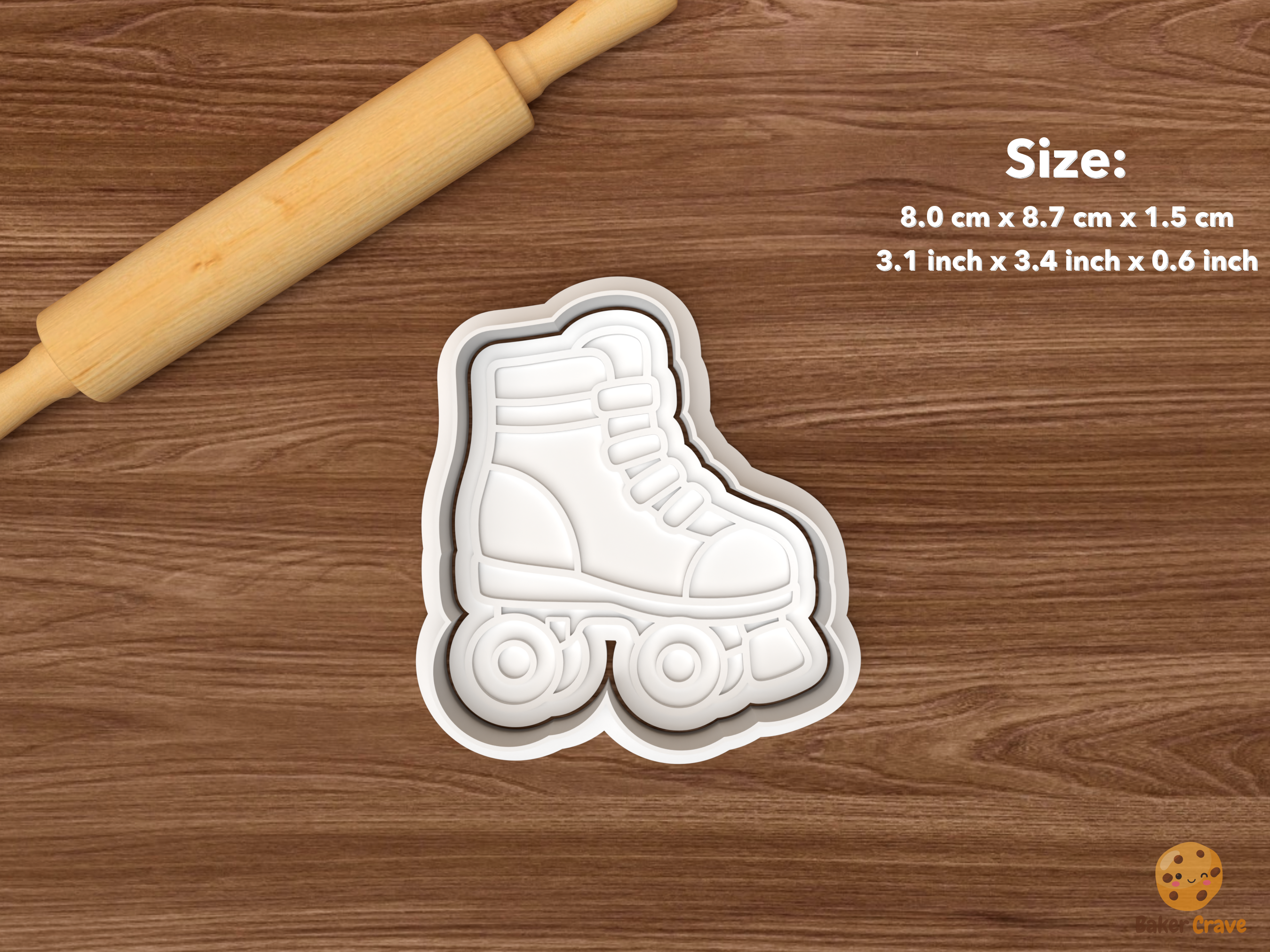 Skate Disco Cookie Cutter Set STL File - single classic roller skate