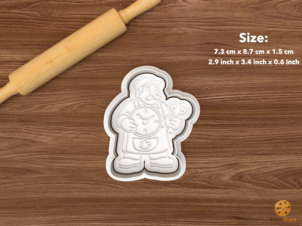 Christmas Clockmaker Shop Cookie Cutter Set STL File - single clockmaker