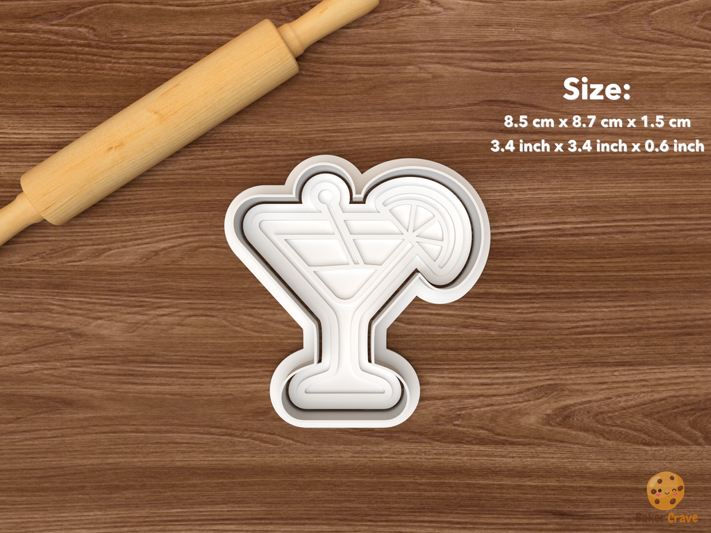 Bachelorette Party Cookie Cutter Set STL File - single cocktail glass