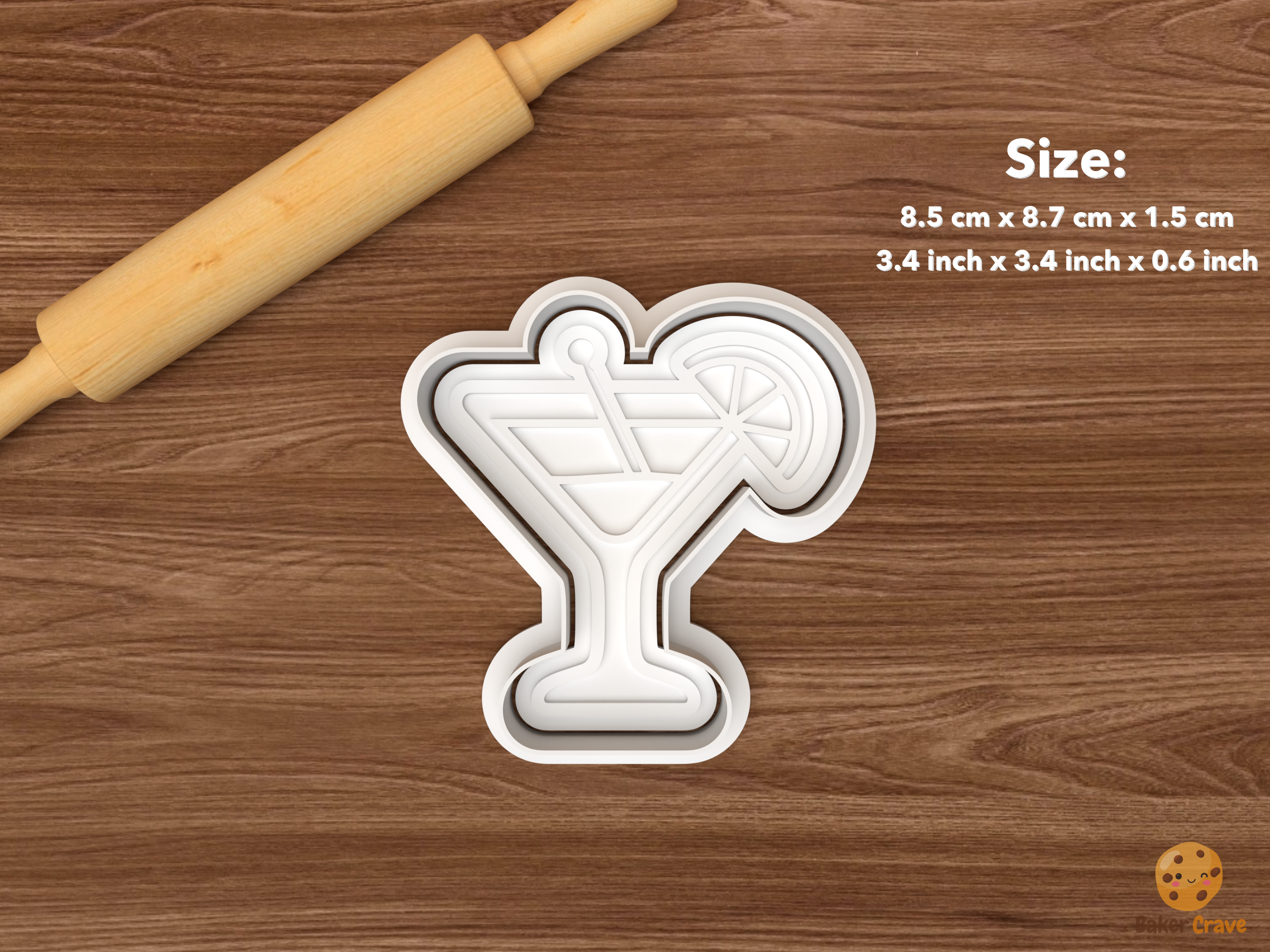 Bachelorette Party Cookie Cutter Set STL File - single cocktail glass