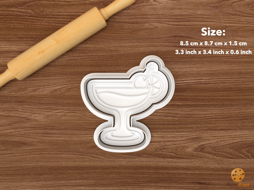 Mahjong Game Night Cookie Cutter Set STL File - single cocktail glass