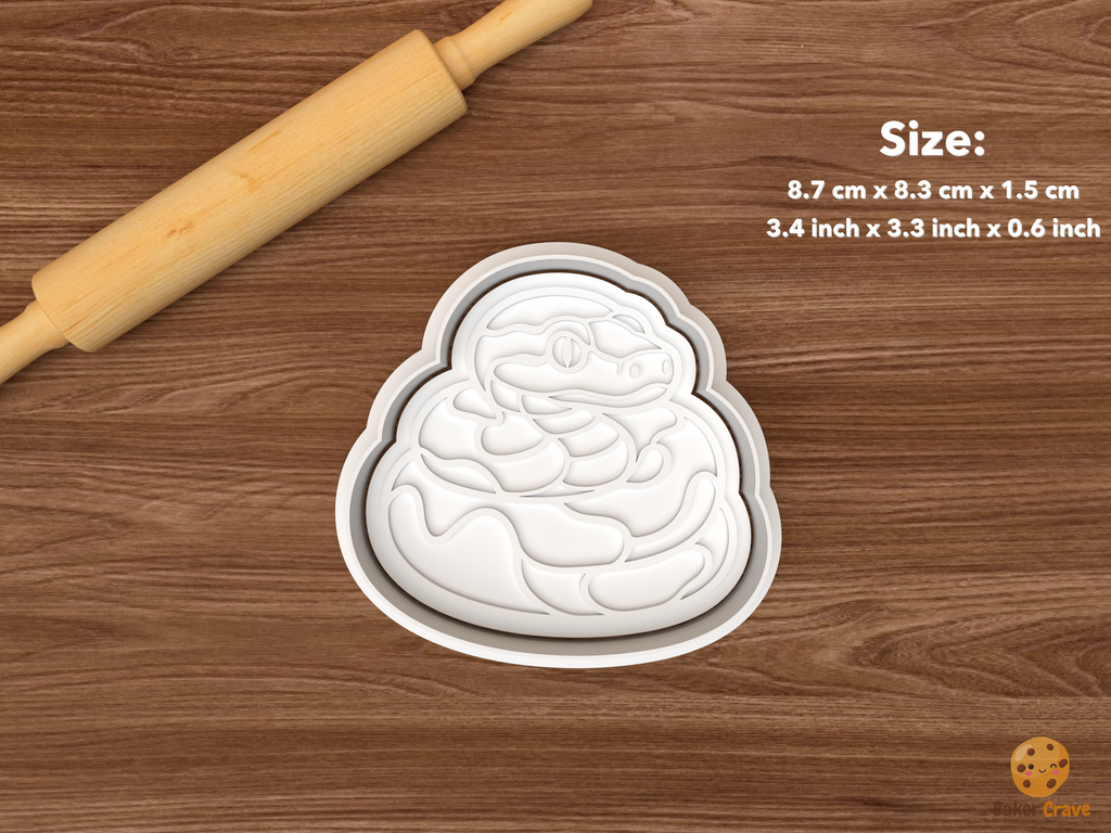 Snake Cookie Cutter Set STL File - single coiled snake