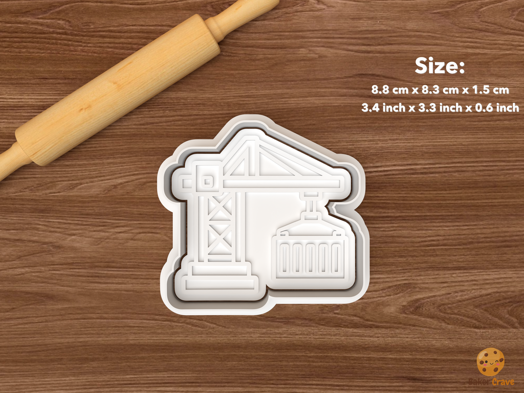 Cargo Ship Maritime Cookie Cutter Set STL File - single container crane