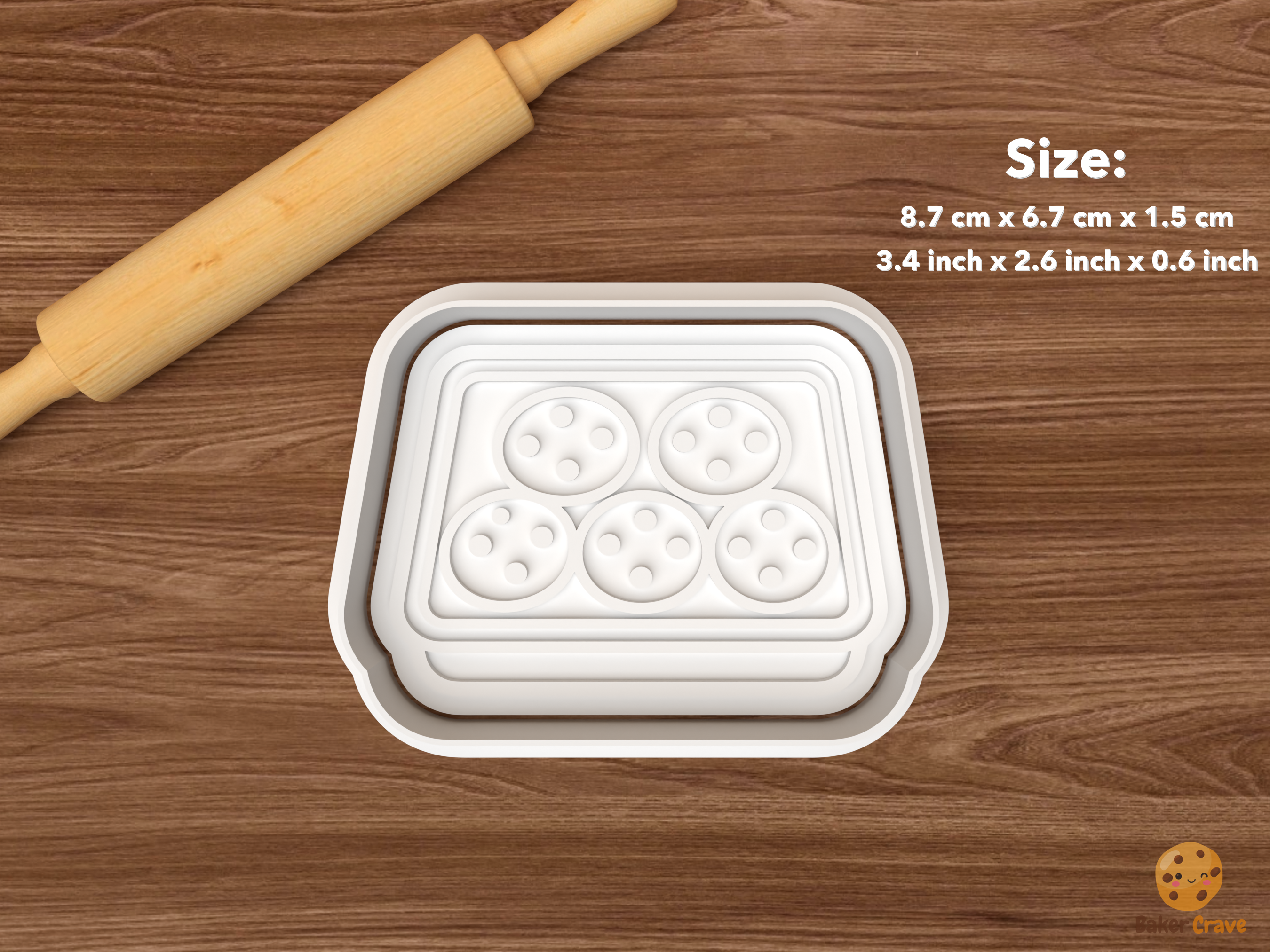 Charity Bake Sale Cookie Cutter Set STL File - single cookie tray