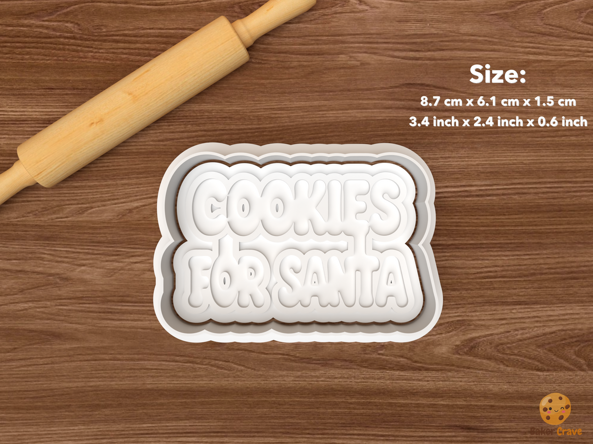 Dear Santa Christmas Words Cookie Cutter Set STL File