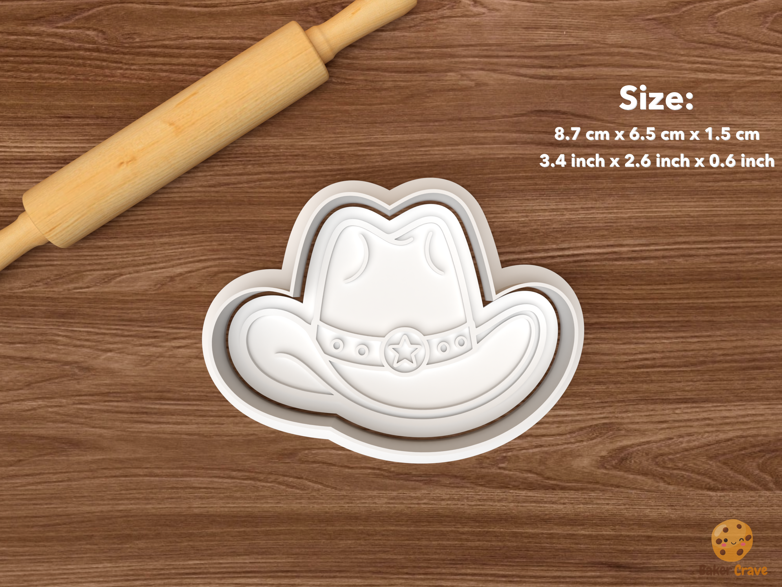 Western Ranch Cookie Cutter Set STL File - single cowboy hat