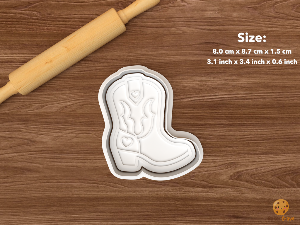 Cowgirl Party Cookie Cutter Set STL File - single cowgirl boot