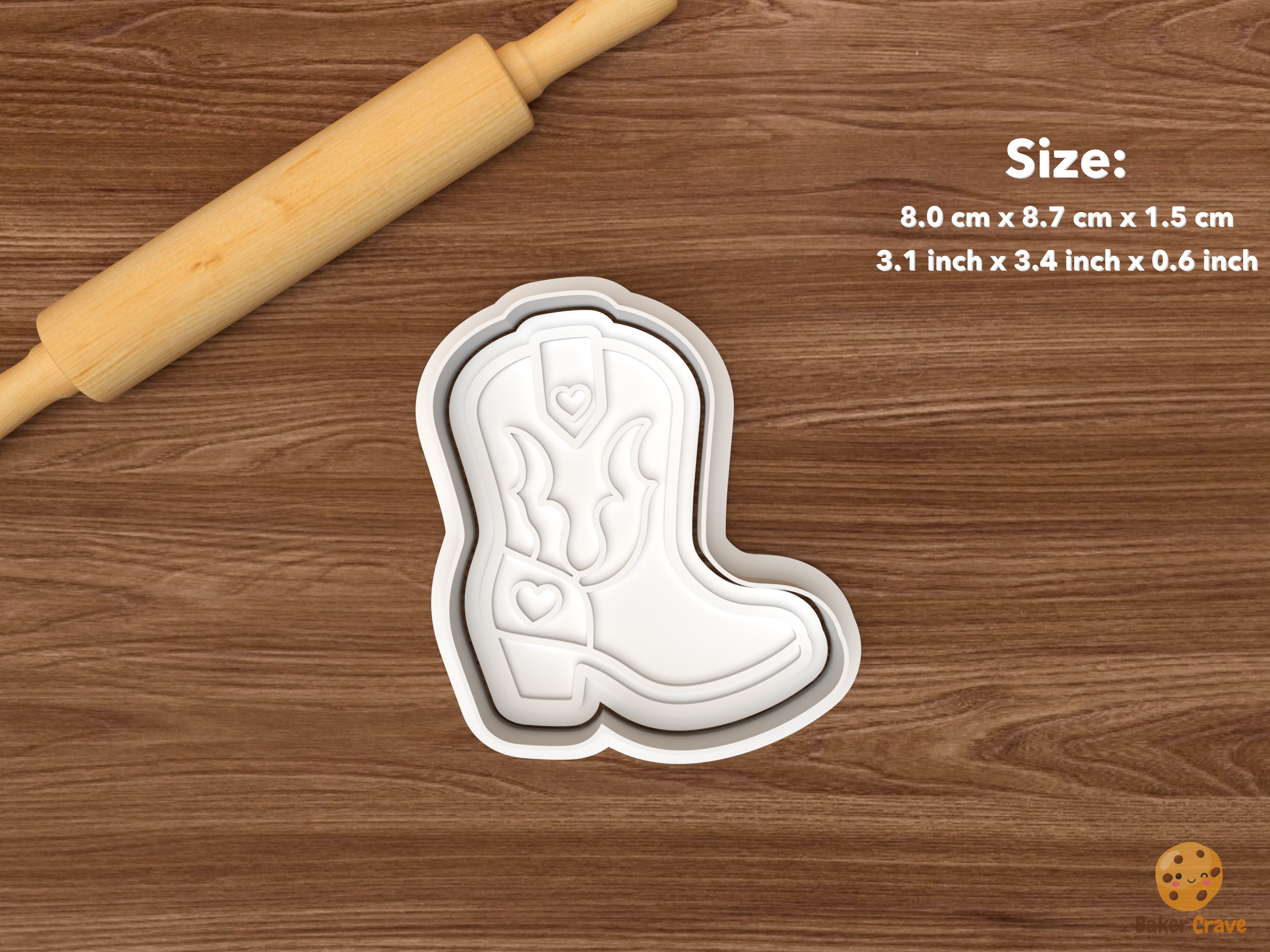 Cowgirl Party Cookie Cutter Set STL File - single cowgirl boot