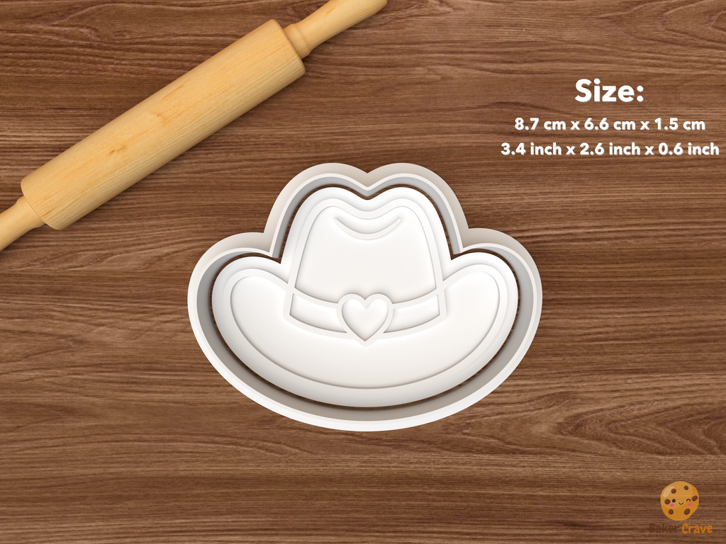 Cowgirl Party Cookie Cutter Set STL File - single cowgirl hat