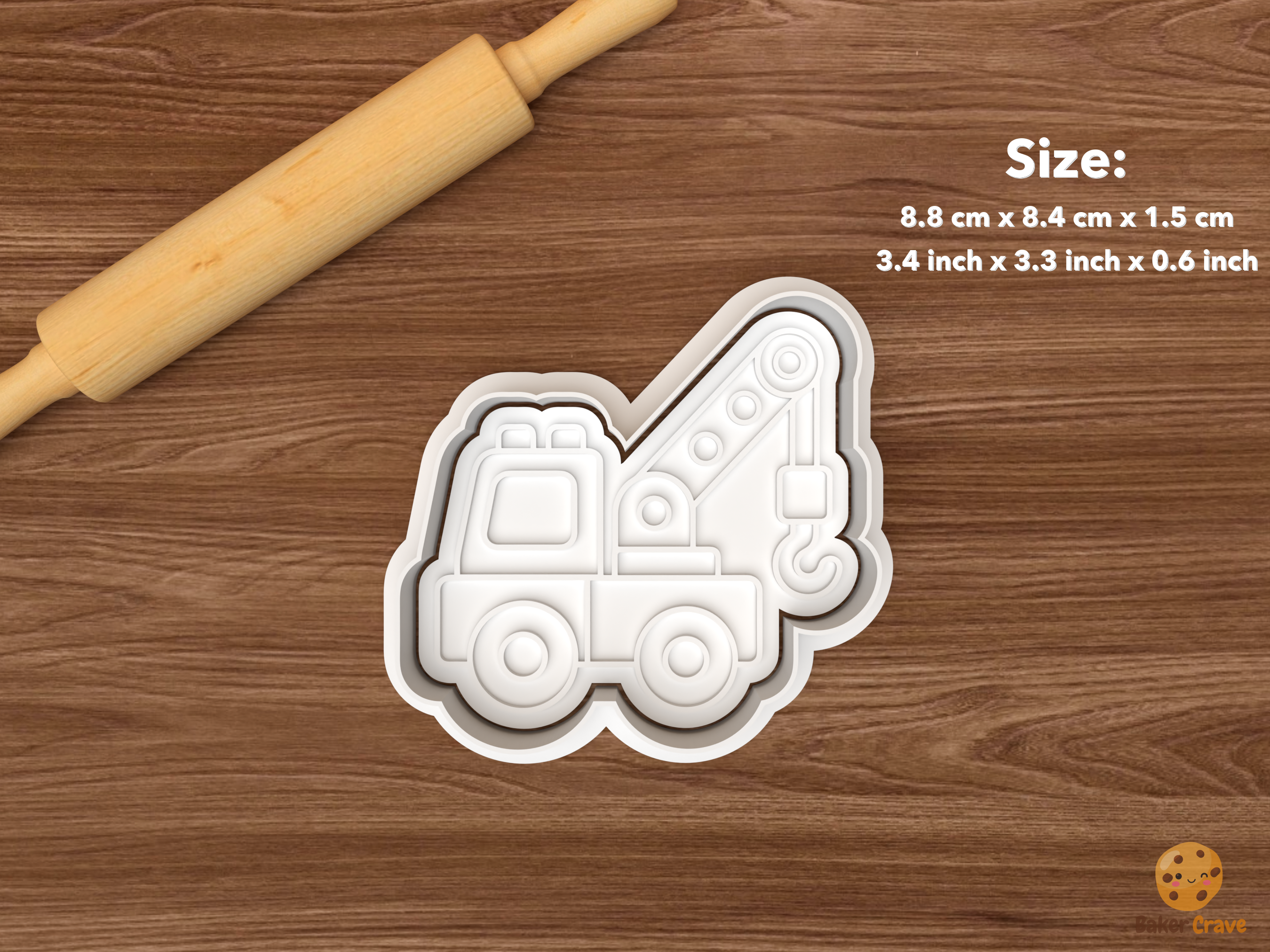 Toy Construction Vehicles Cookie Cutter Set STL File - single crane truck