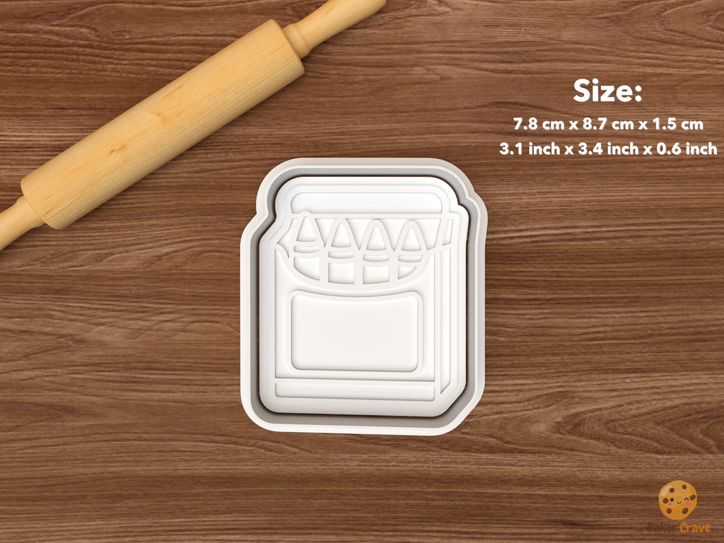 Kids Art Day Cookie Cutter Set STL File - single crayon box