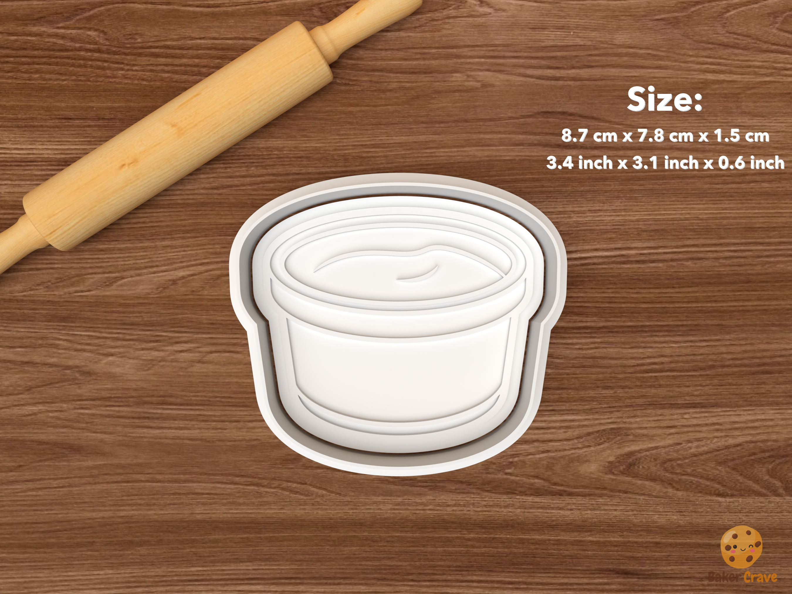Bagel Brunch Cookie Cutter Set STL File - single cream cheese tub