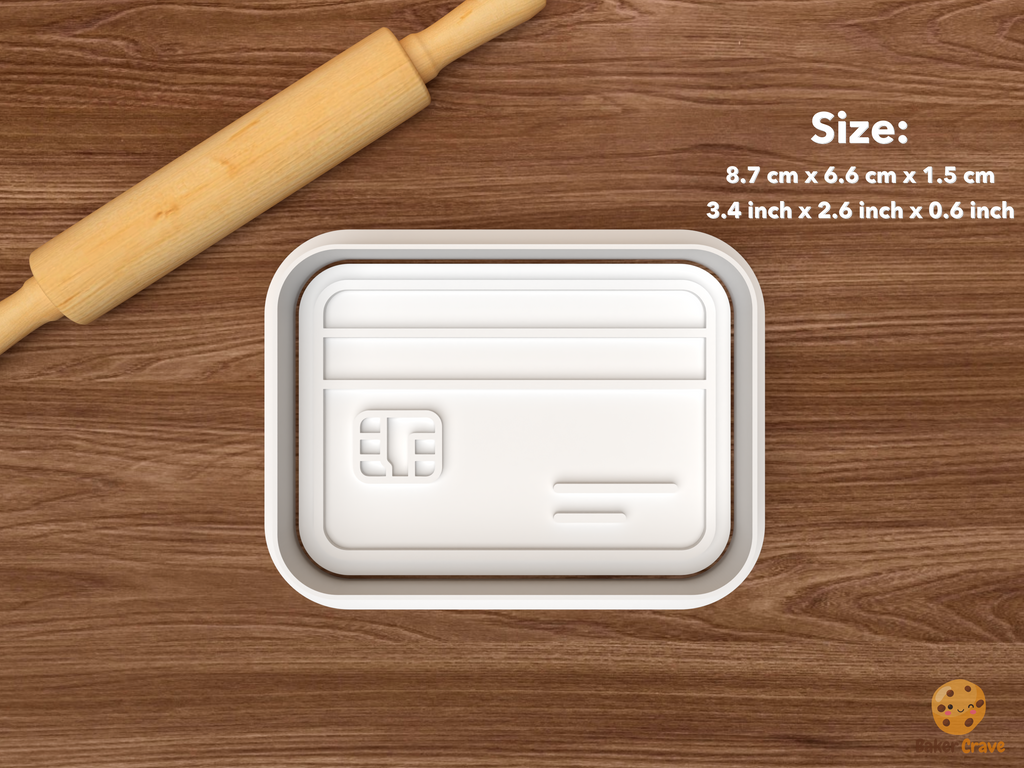 Banking Cookie Cutter Set STL File - single credit card