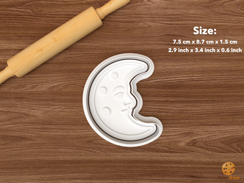 Retro Halloween Moon Faces Cookie Cutter Set STL File