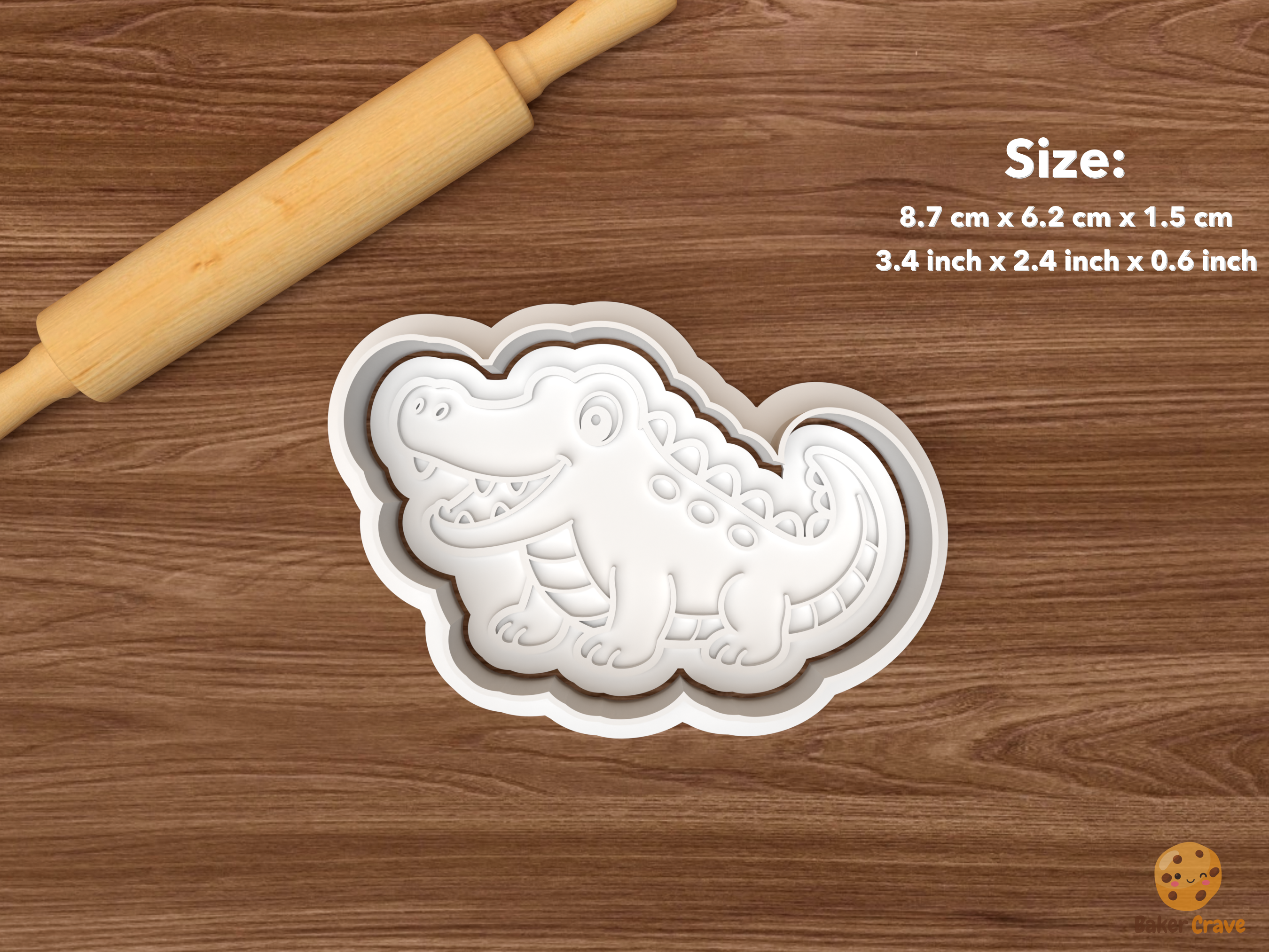 Pond Animals Cookie Cutter Set STL File - single crocodile