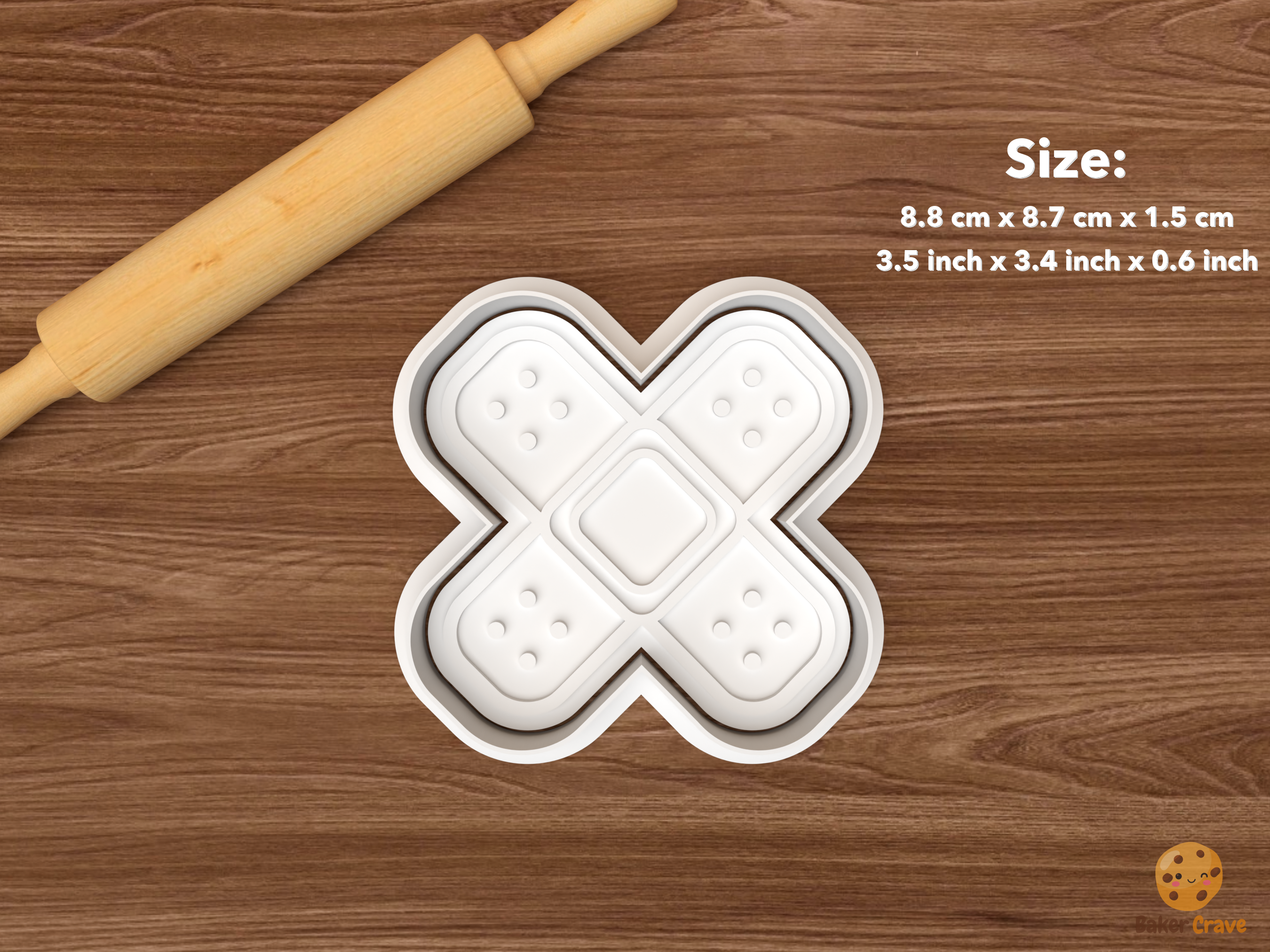 Bandage Cookie Cutter Set STL File - single cross bandages