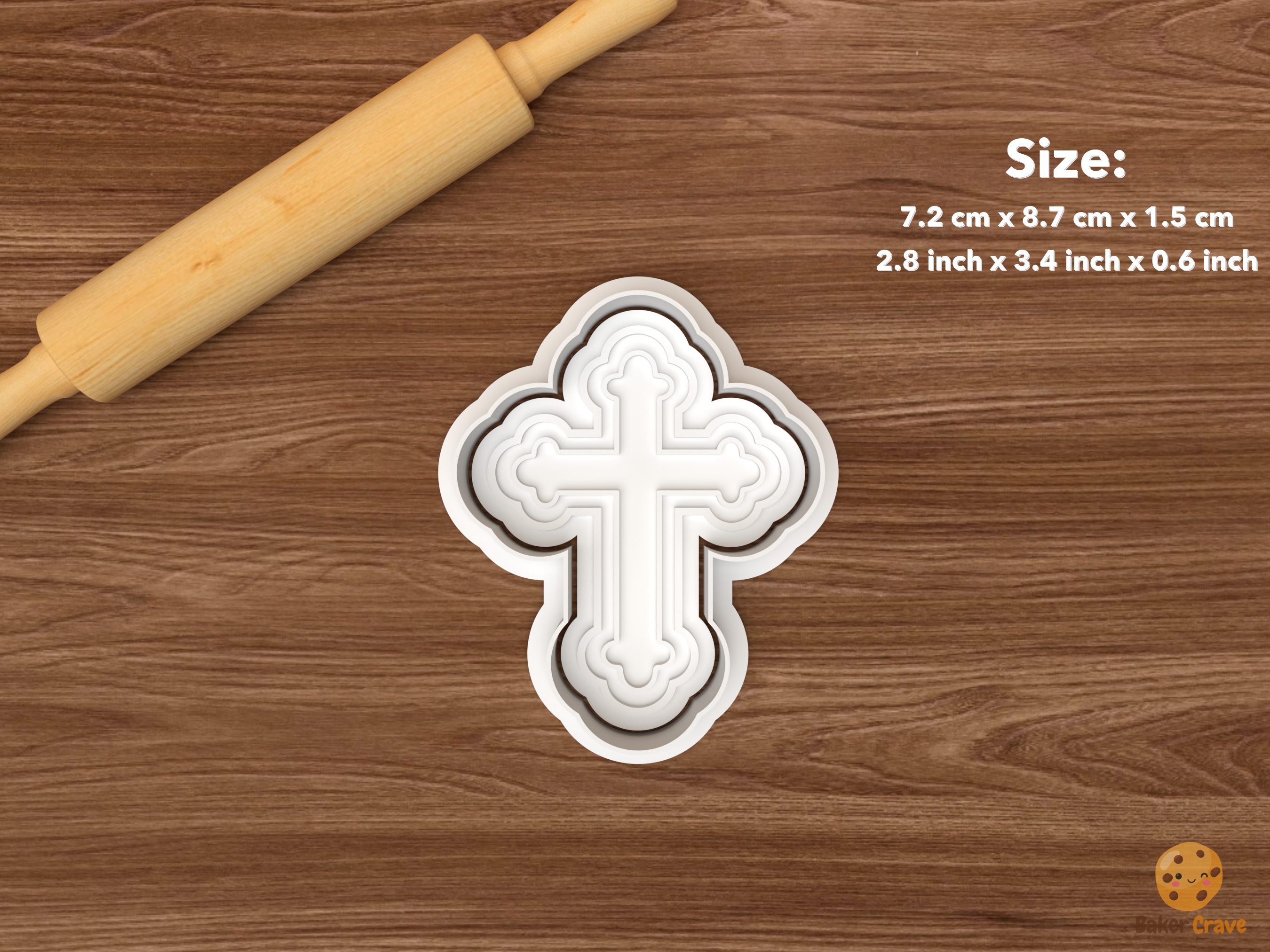 Baptism Cookie Cutter Set STL File - single cross