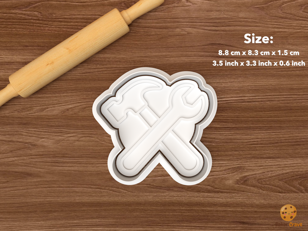Best Dad Tools Cookie Cutter Set STL File - single crossed hammer and wrench