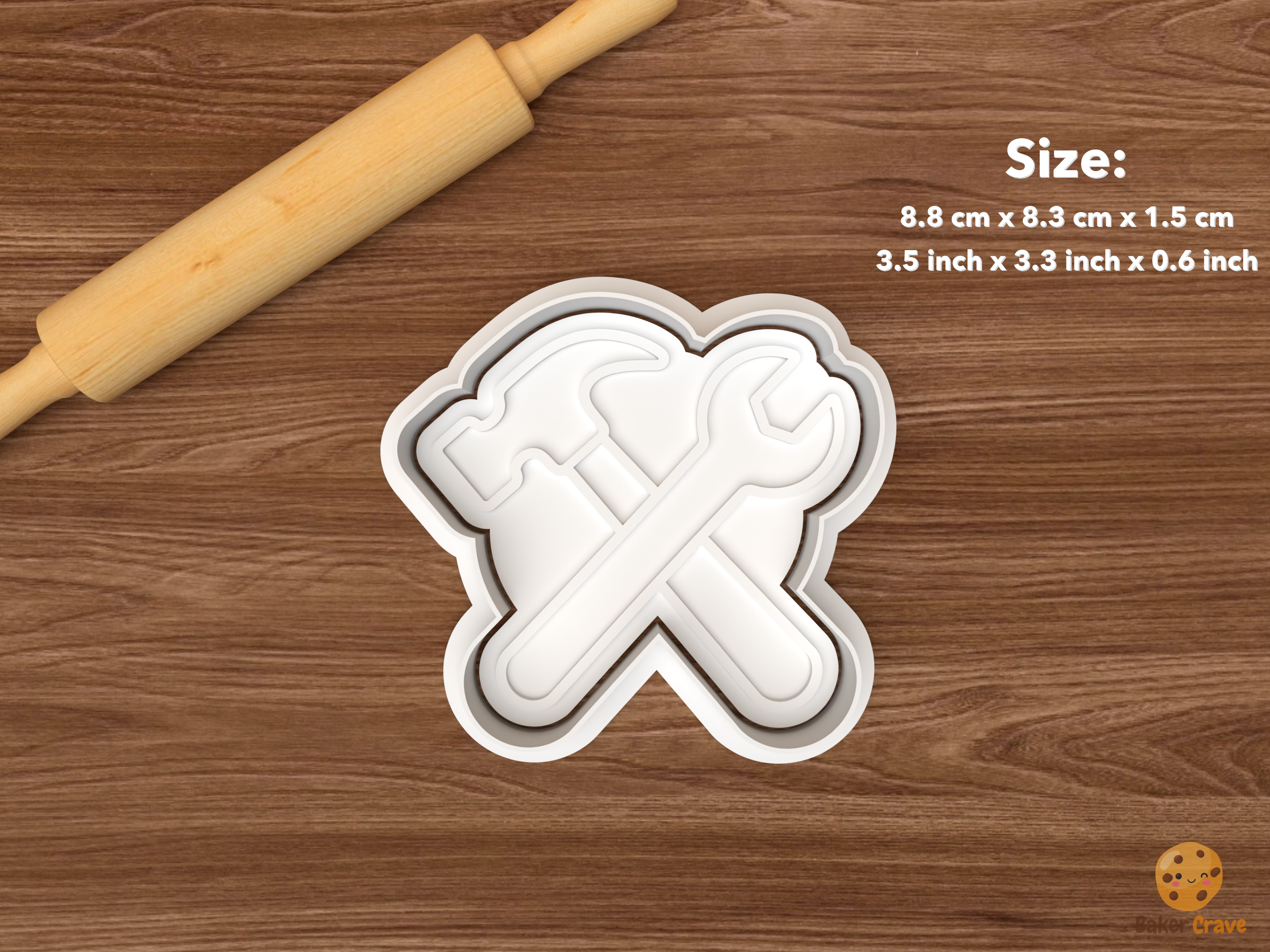 Best Dad Tools Cookie Cutter Set STL File - single crossed hammer and wrench