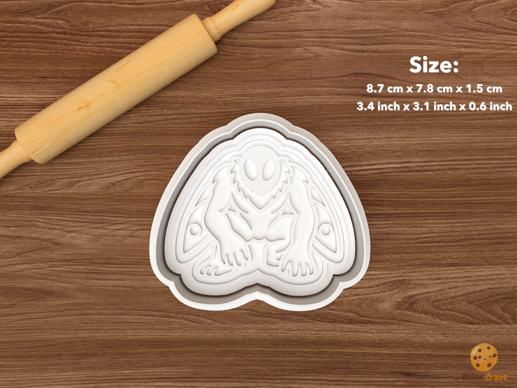 Halloween Mothman Cookie Cutter Set STL File - single crouching mothman