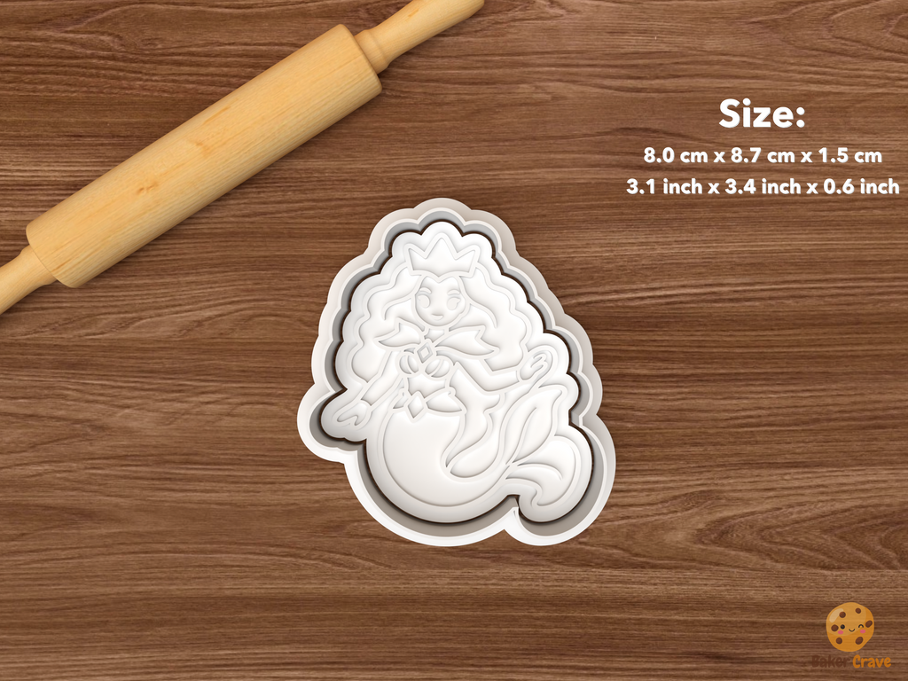 Halloween Sea Witch Mermaid Cookie Cutter Set STL File - single crowned sea witch mermaid