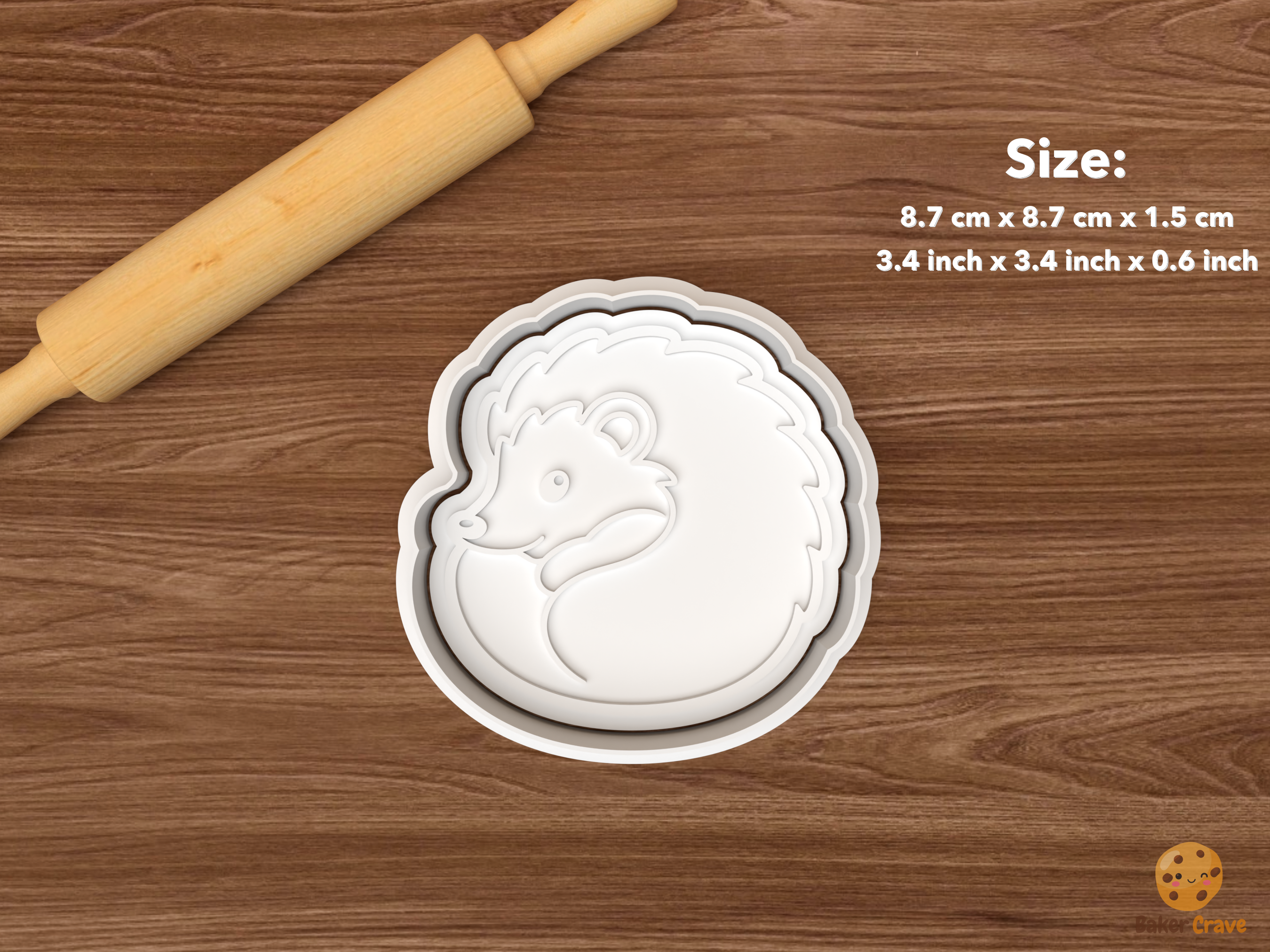 Hedgehog Cookie Cutter Set STL File - single curled hedgehog