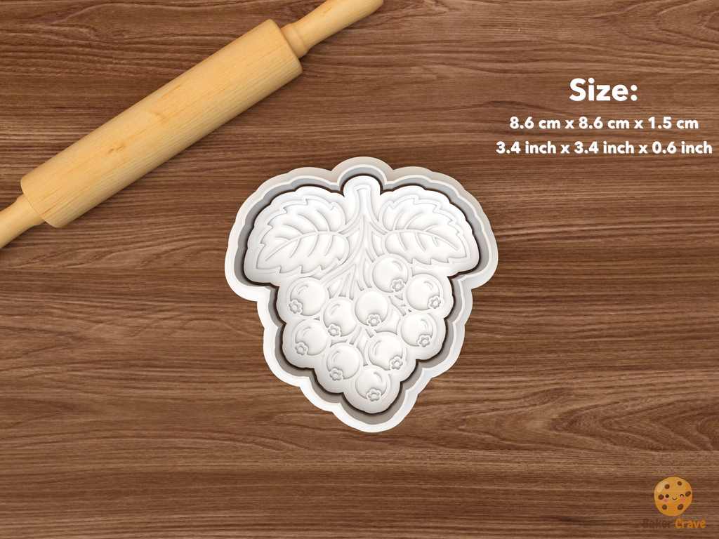 Berry Fruits Cookie Cutter Set STL File - single currant cluster