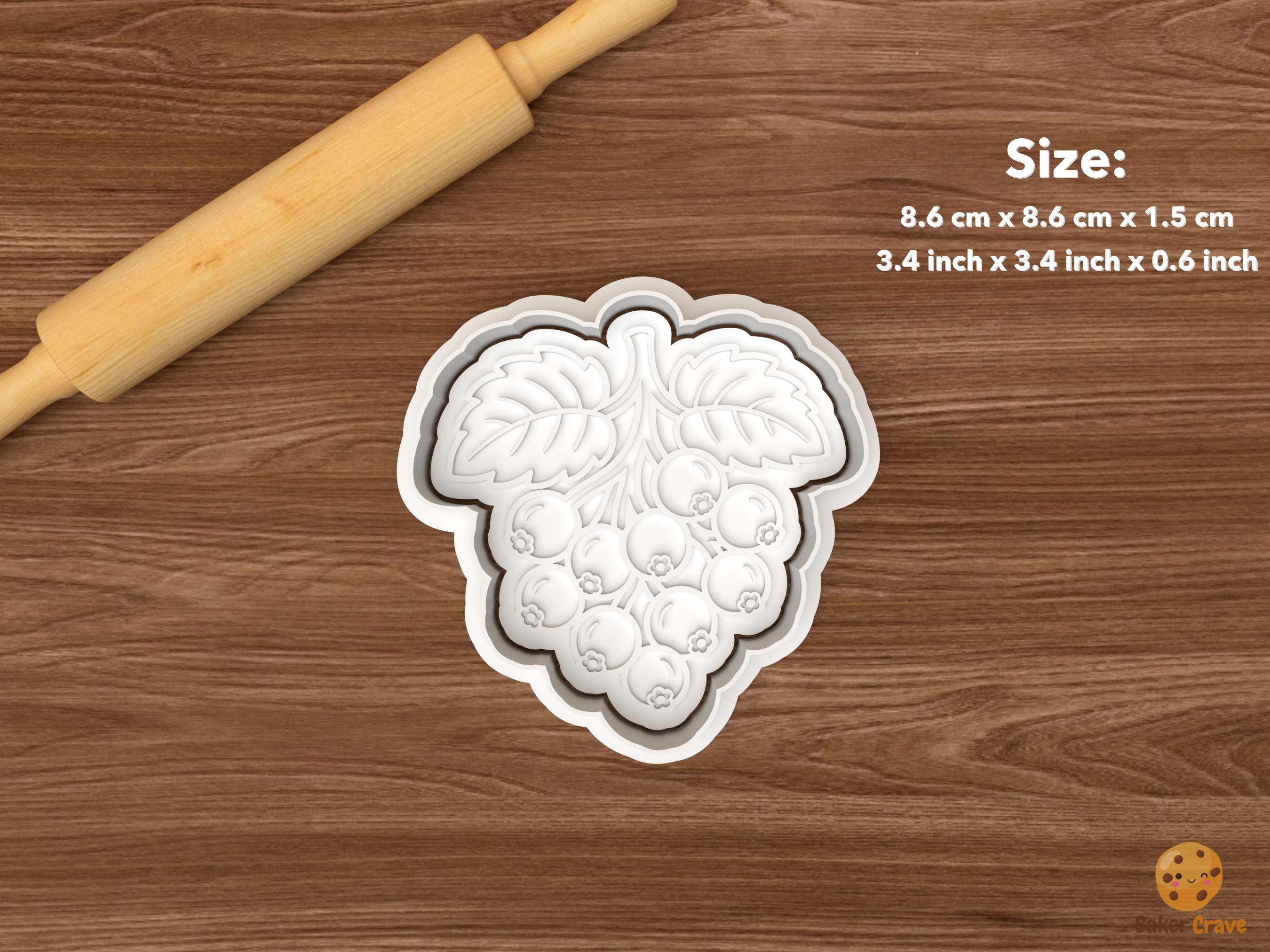Berry Fruits Cookie Cutter Set STL File - single currant cluster