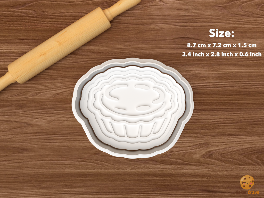 Portuguese Cafe Cookie Cutter Set STL File - single custard tart