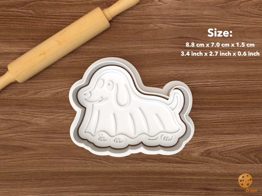 Halloween Dachshund Dog Cookie Cutter Set STL File - single dachshund ghost
