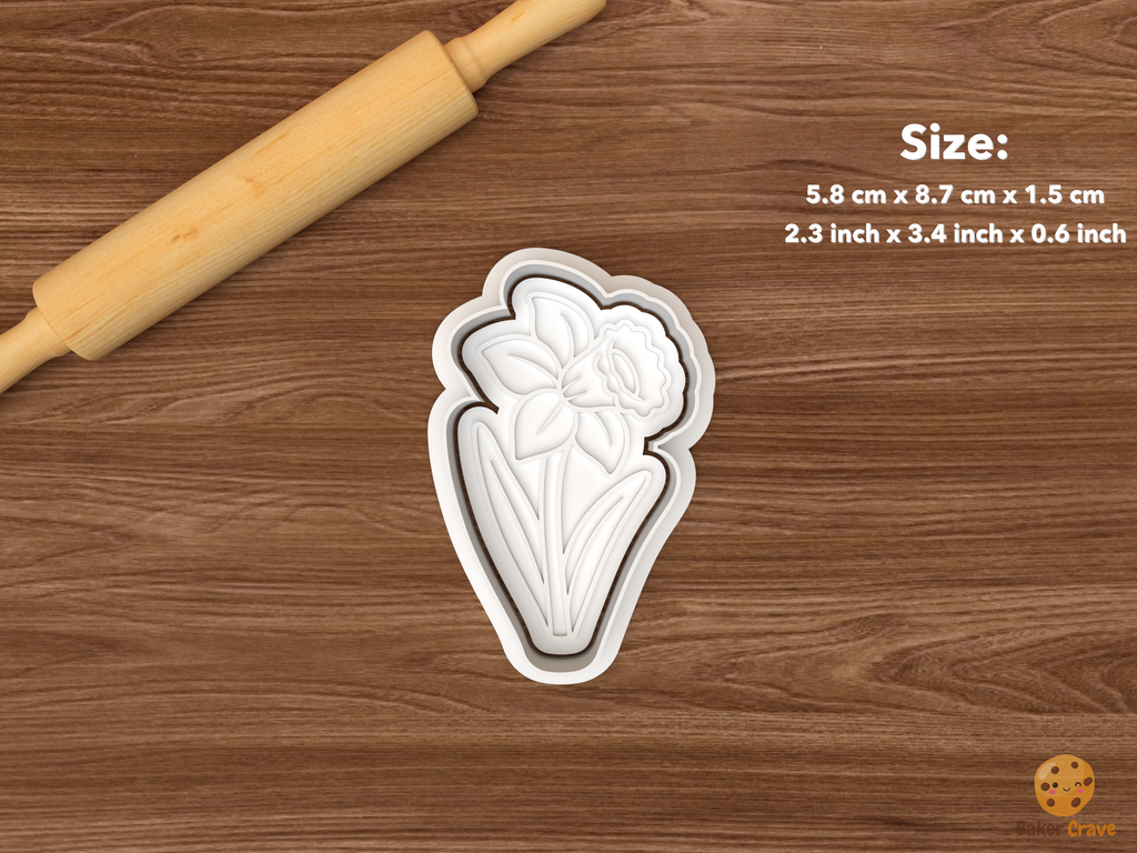 Daffodil Blooms Cookie Cutter Set STL File