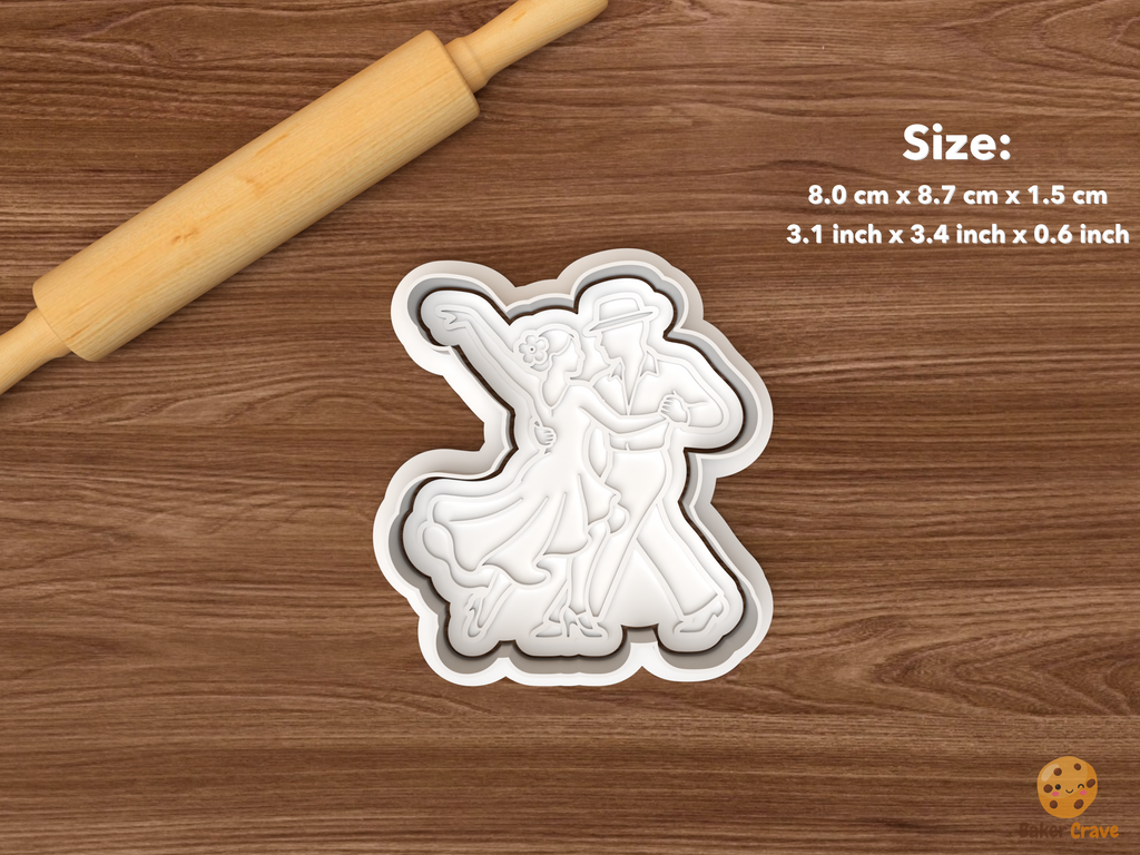 Latin Dance Cookie Cutter Set STL File - single dancing couple