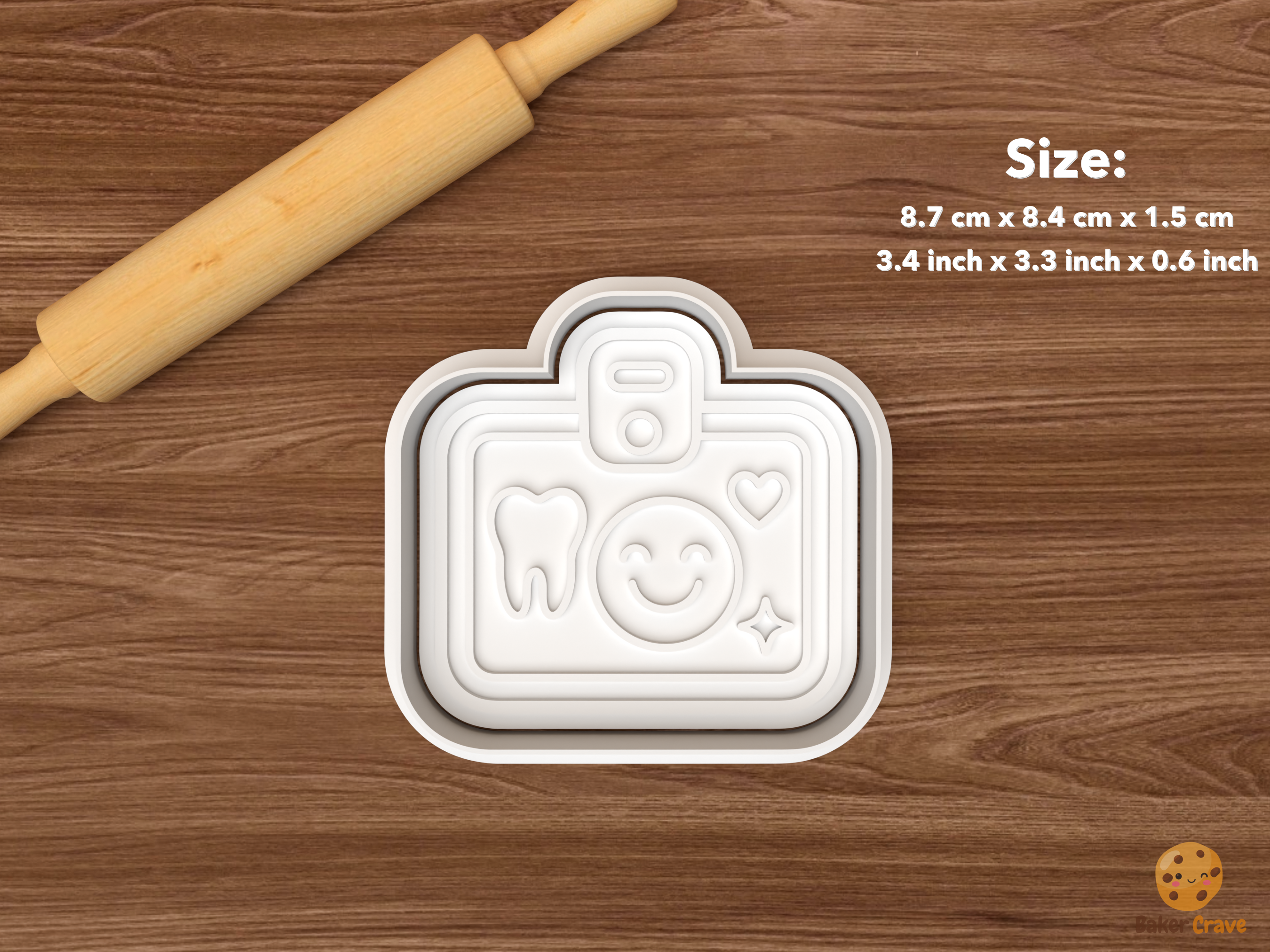 Dental Care Cookie Cutter Set STL File - single dental badge