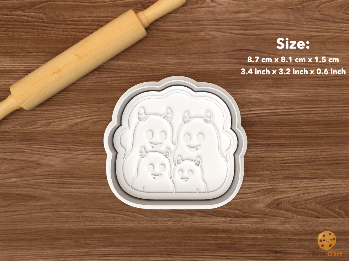 Halloween Family Portrait Cookie Cutter Set STL File