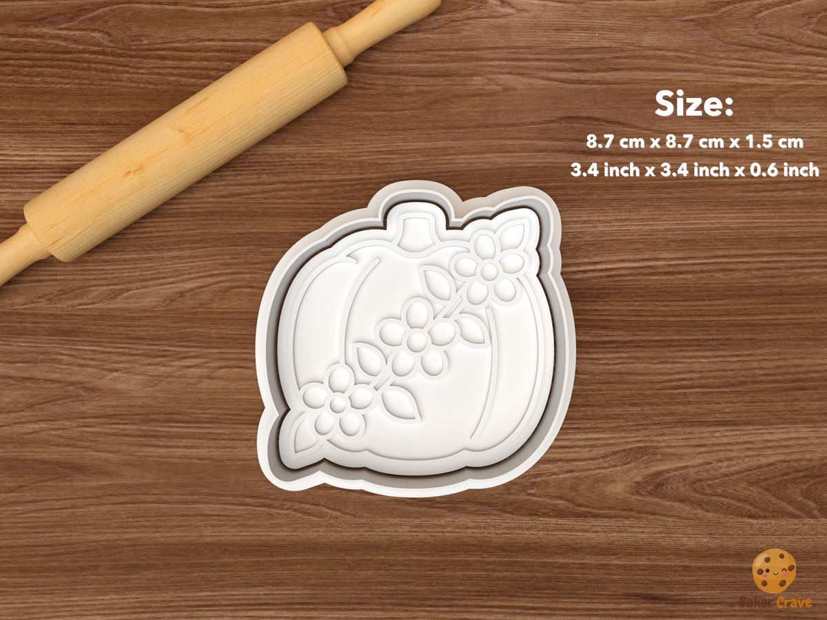 Floral Pumpkin Cookie Cutter Set STL File