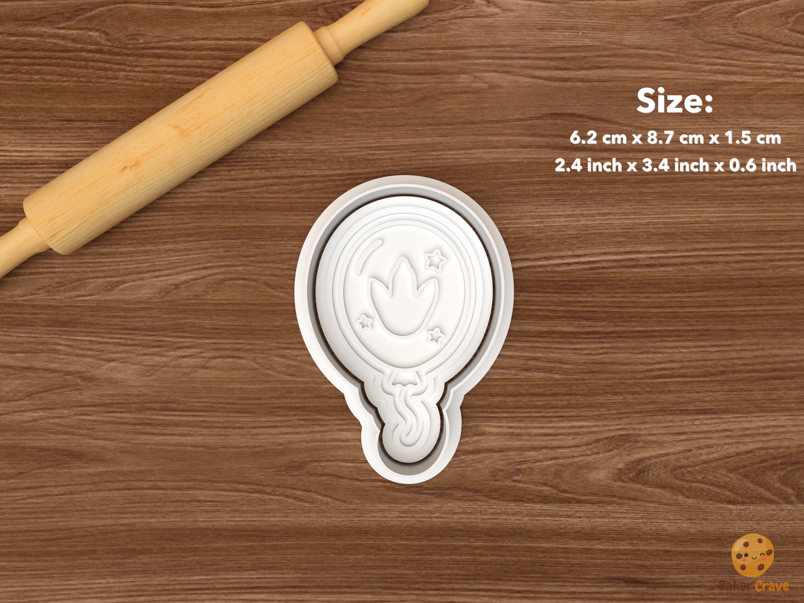 Dinosaur Birthday Cookie Cutter Set STL File - single dino footprint balloon