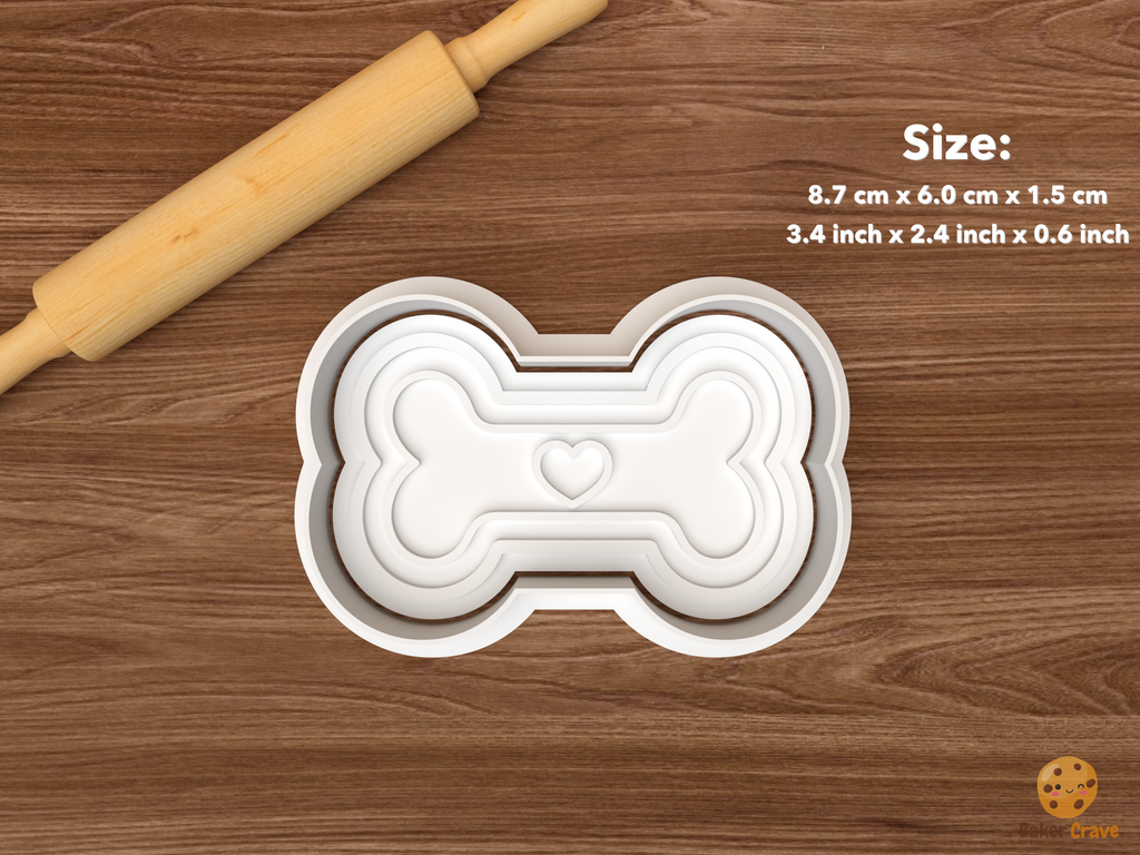 Dog Birthday Pawty Cookie Cutter Set STL File - single dog bone