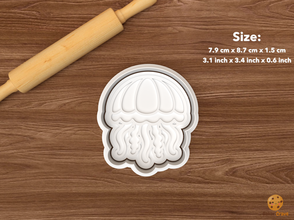 Jellyfish Cookie Cutter Set STL File - single domed jellyfish