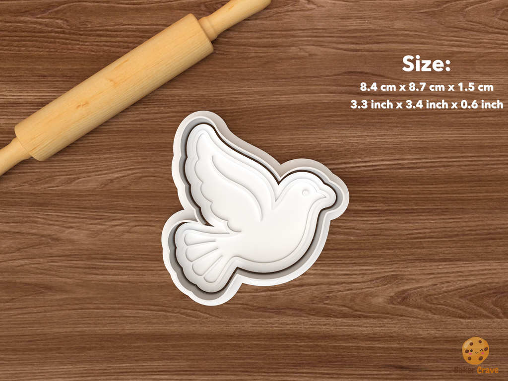 Baptism Cookie Cutter Set STL File - single dove
