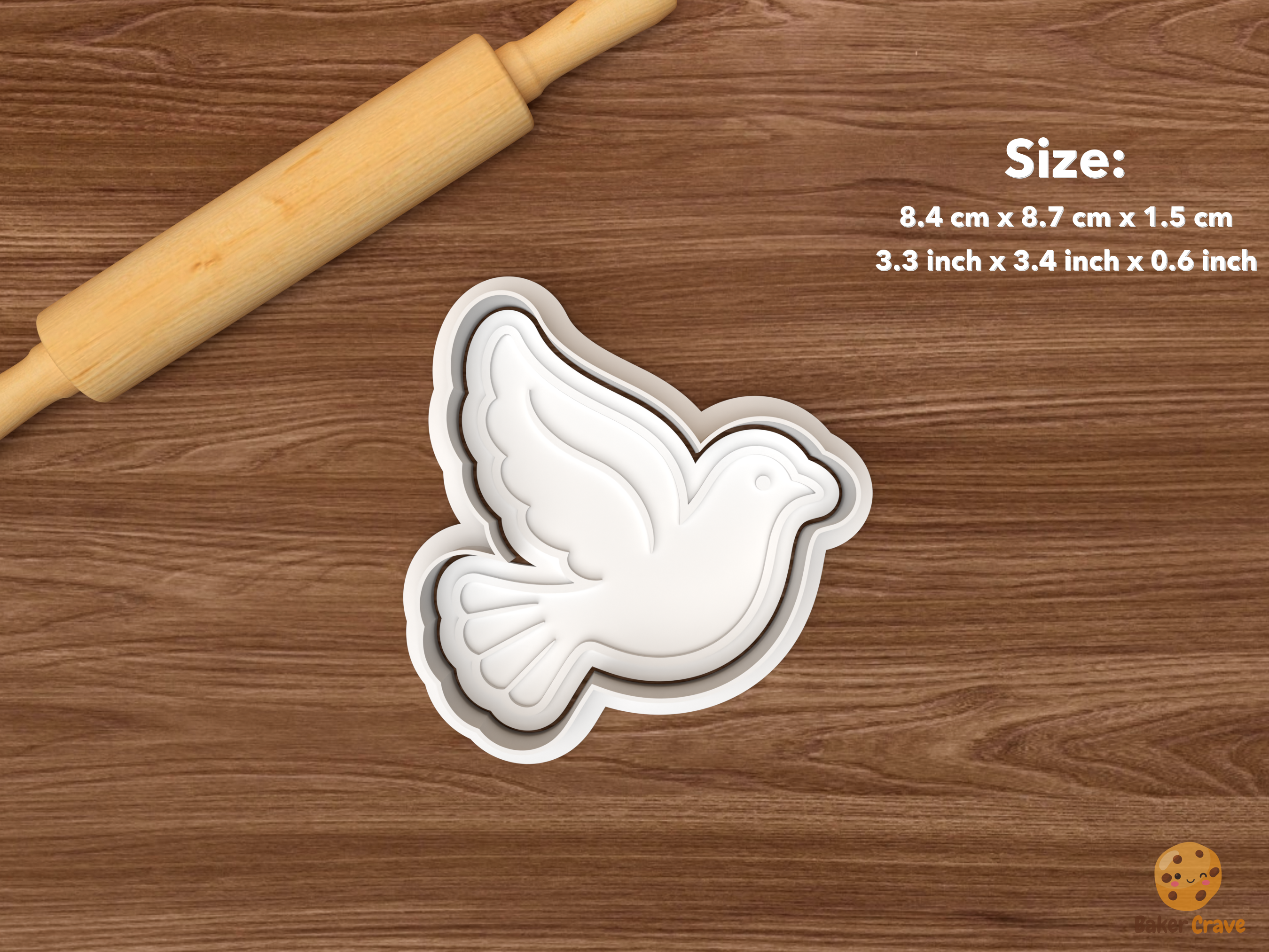 Baptism Cookie Cutter Set STL File - single dove