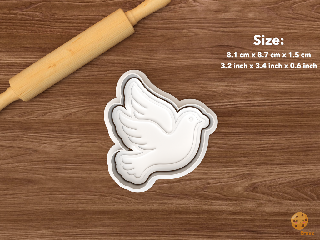 Baptism First Communion Cookie Cutter Set STL File - single dove
