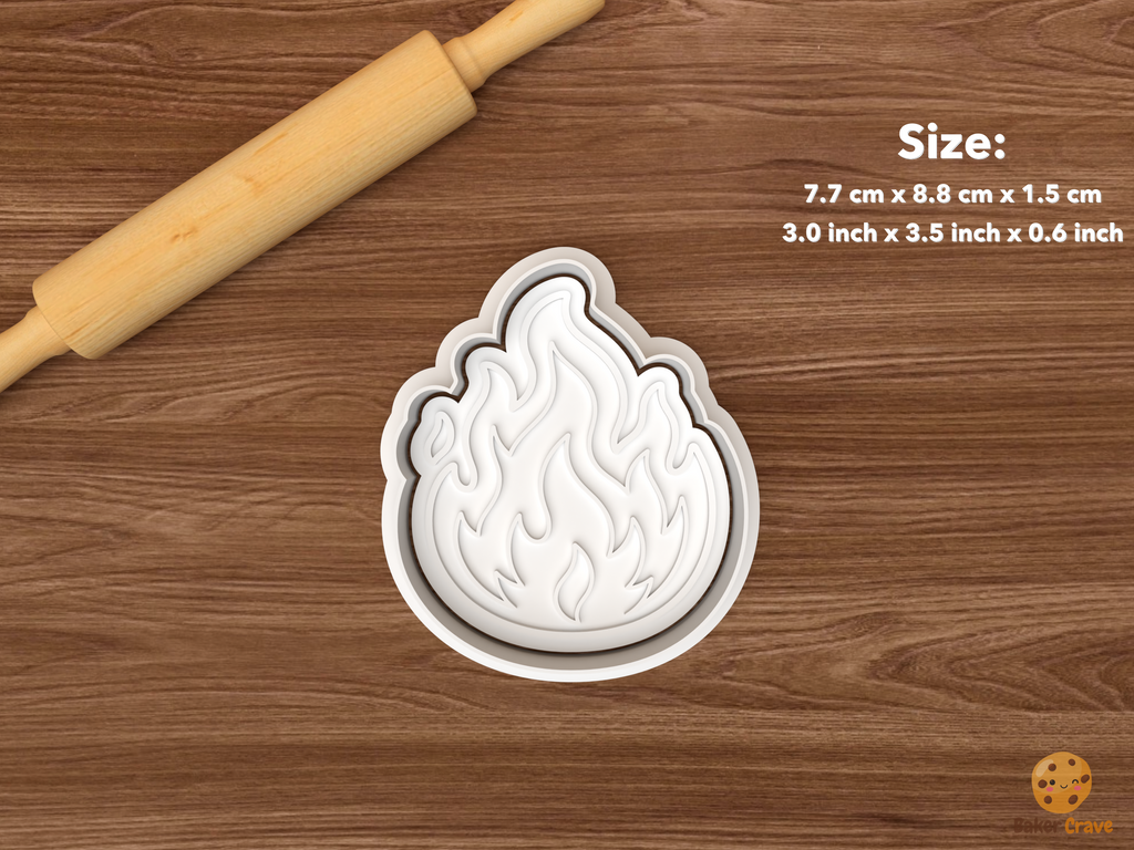 Dragon Fantasy Cookie Cutter Set STL File - single dragon flame