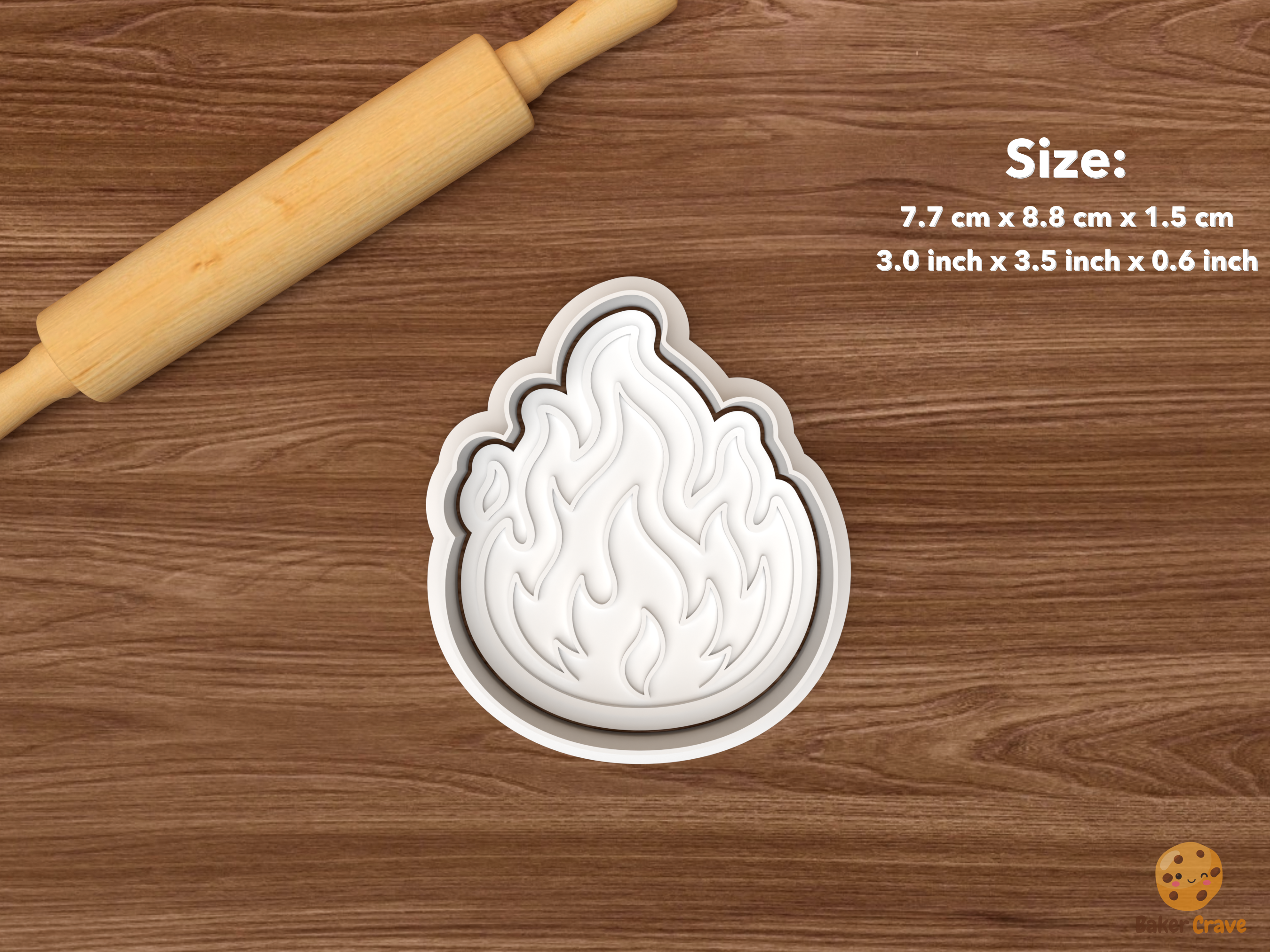 Dragon Fantasy Cookie Cutter Set STL File - single dragon flame