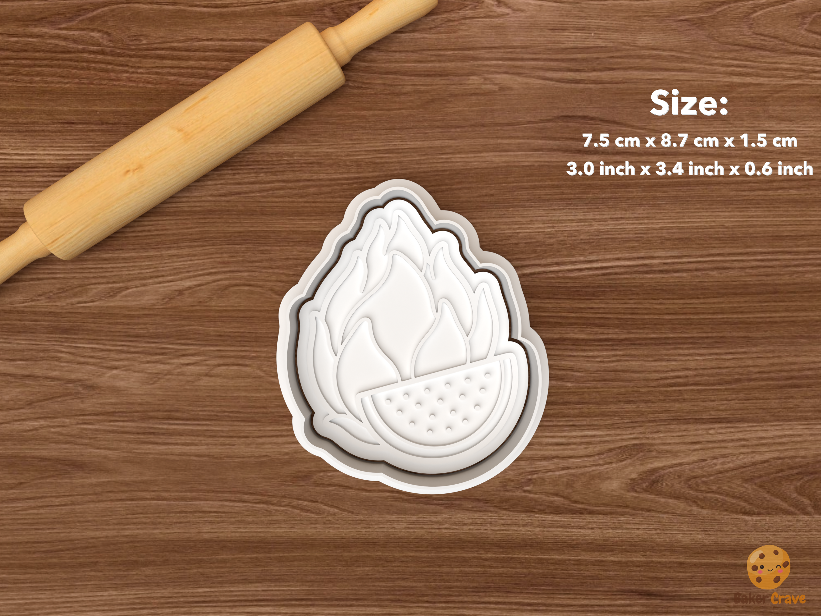 Tropical Fruit Cookie Cutter Set STL File - single dragon fruit