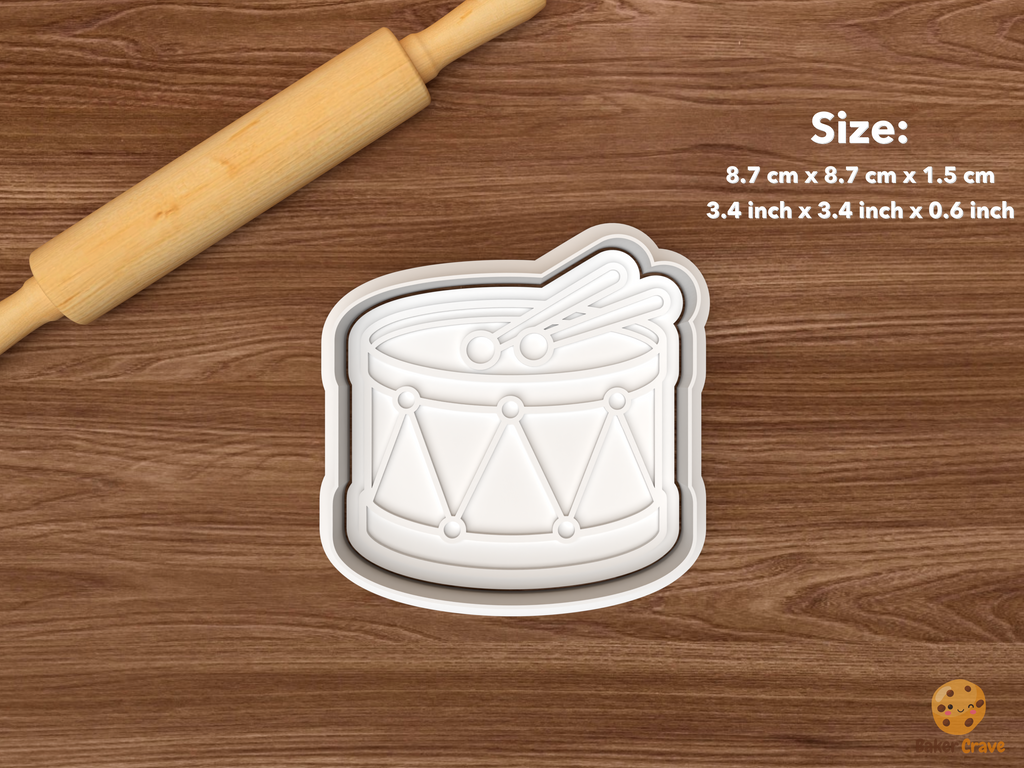 Mardi Gras Cookie Cutter Set STL File - single drum