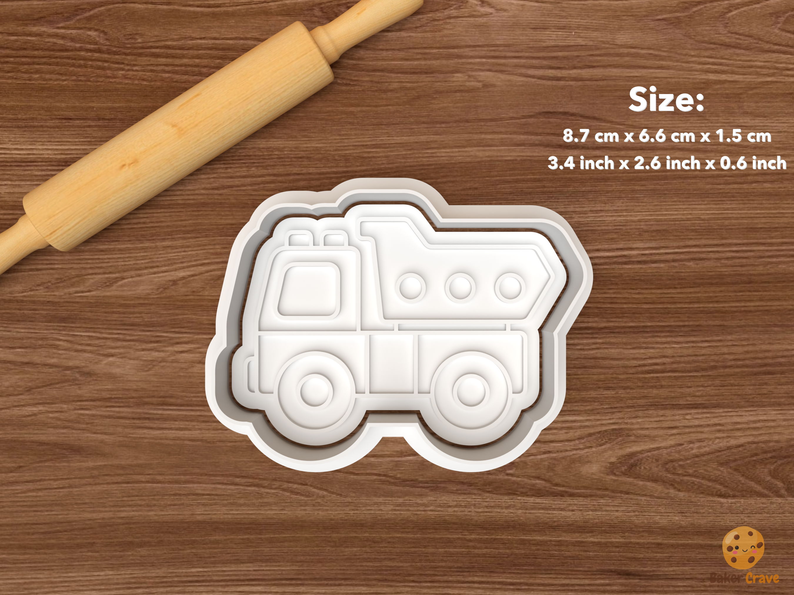 Toy Construction Vehicles Cookie Cutter Set STL File - single dump truck
