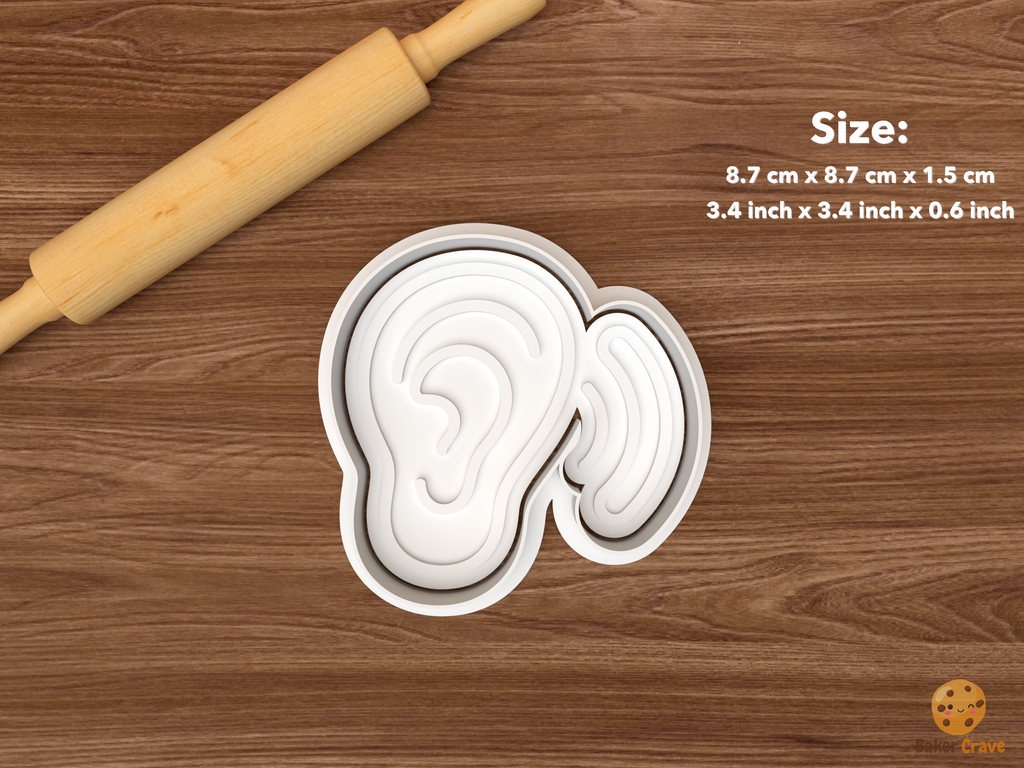 Speech Therapy Cookie Cutter Set STL File - single ear listening icon