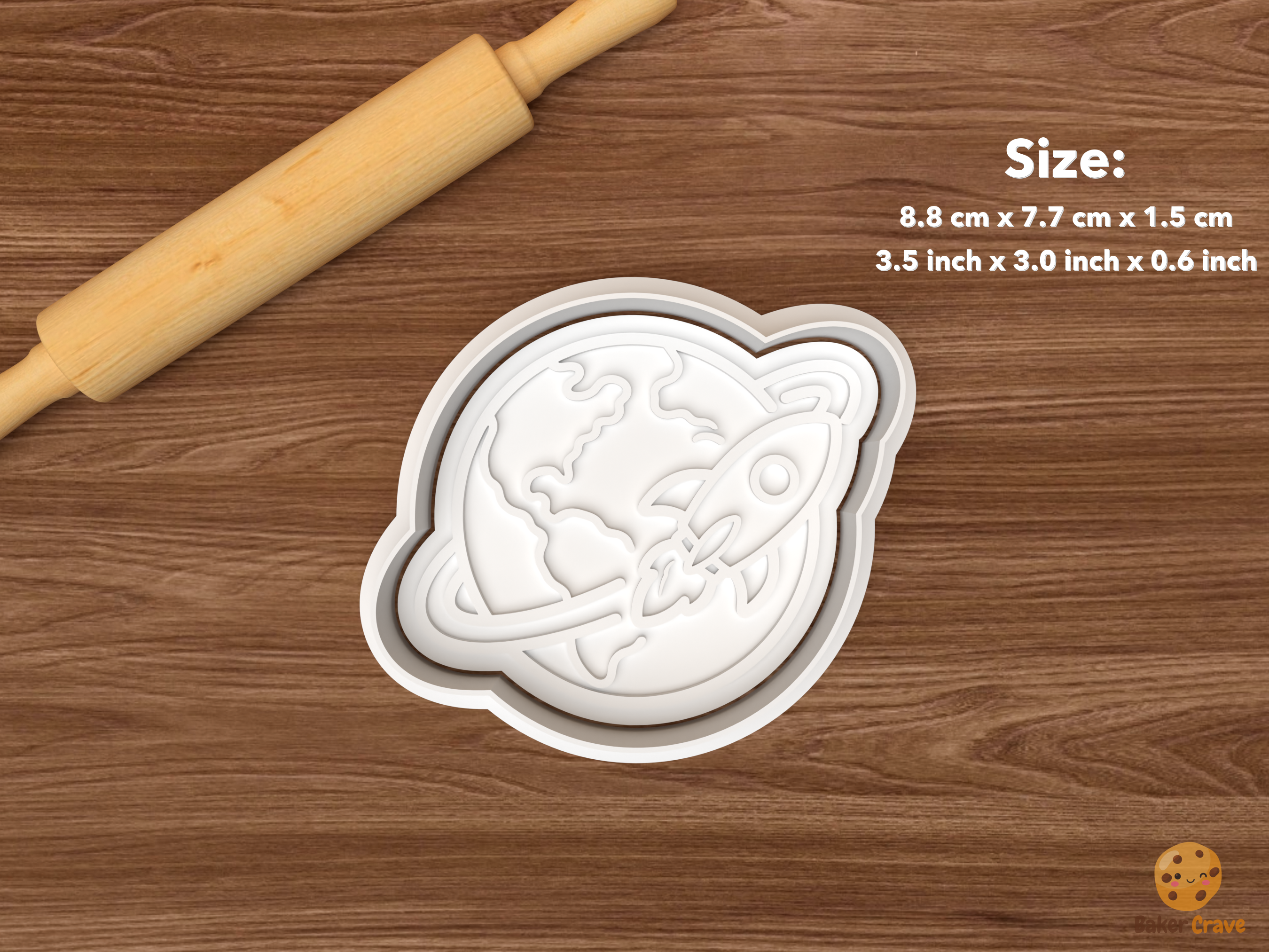 Rocket & Meteor Space Cookie Cutter Set STL File - single earth orbit rocket