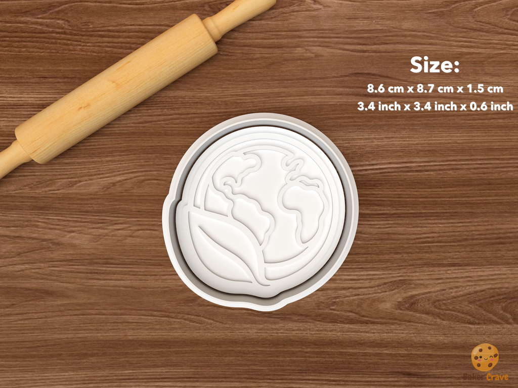 Wildlife Conservation Cookie Cutter Set STL File - single earth with leaf
